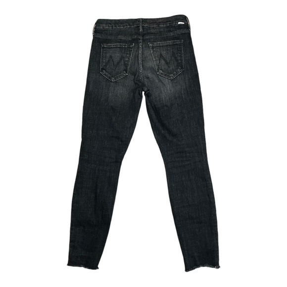 Mother The Looker Ankle Fray Stargazing Black Wash Raw-Hem Skinny Jeans - Picture 5 of 10
